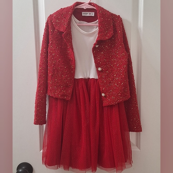 Beautees Red Formal Girls Dress ✨️ - Picture 1 of 4